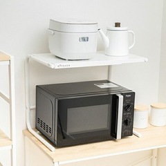 【美品】中古電子レンジラック 幅40〜60cm 伸縮式 高さ42...