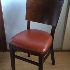ダイニングチェア ダークブラウン×えんじ