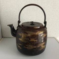 銅製のヤカン　骨董　伴箱付き