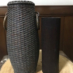 竹かごの花瓶 花器 バスケット