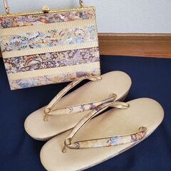 伊と忠 着物バッグ&草履セットの画像
