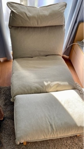 【15000円→8000円】無印良品　ハイバックリクライニングソファ　オットマン付き