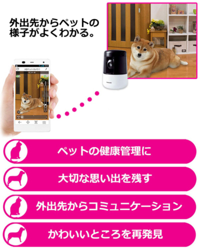 新品 パナソニック ペットカメラ スマ@ホーム 自動追尾機能搭載 屋内HDペットカメラ KX-HDN205-K