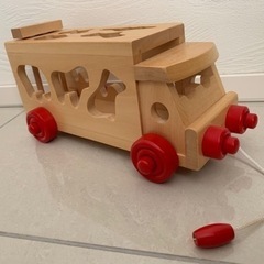 mikihouse アニマルバス　木製パズル 動物 型はめの画像