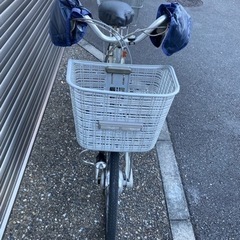 5000円⭐️SANYO製・電動アシスト自転車　前輪アシスト・センタースタンド・前後カゴ・LEDライト・屋内保管の画像