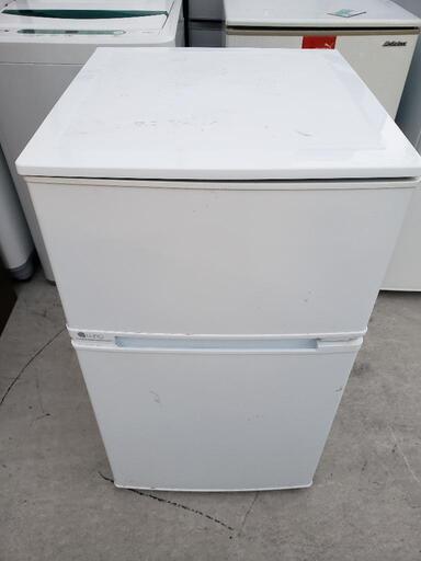 U-ING ユーイング 2ドア 冷蔵庫 90L UR-D90J ホワイト 2018年製