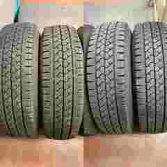 値下げ】ハイエースBS冬タイヤ鉄ホイールセット中古4本残溝8-9mm