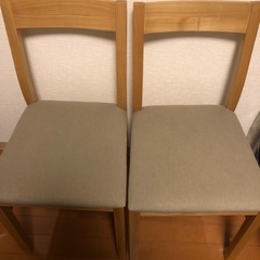 早い者勝ち★無印良品　ダイニングチェア　2脚　タモ材の画像