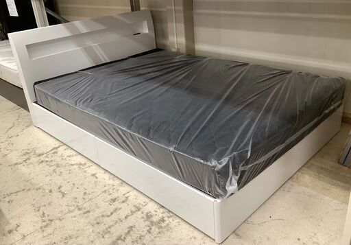 ダブルベッド 引き出し付き WH【ユーズドユーズ名古屋天白店】 J1269