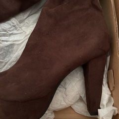 ニーハイブーツ S 22.5cm ブラウン スエードの画像