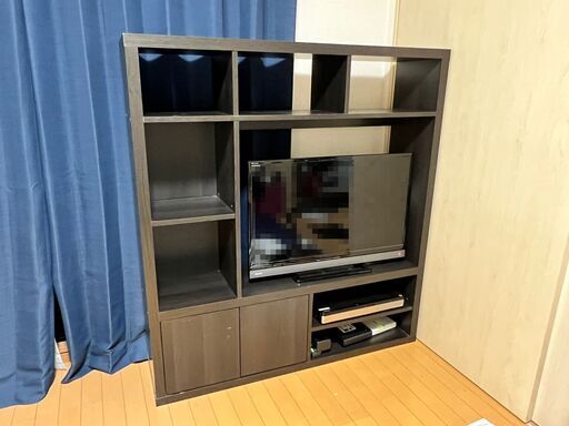 【値下げしました】テレビ台 棚付き 壁面収納 32インチ (幅120 奥行29 高さ130) テレビボード TV台 32型 収納 収納付き 棚 引き出し ハイタイプ 一人暮らし 白色 茶色 山善
