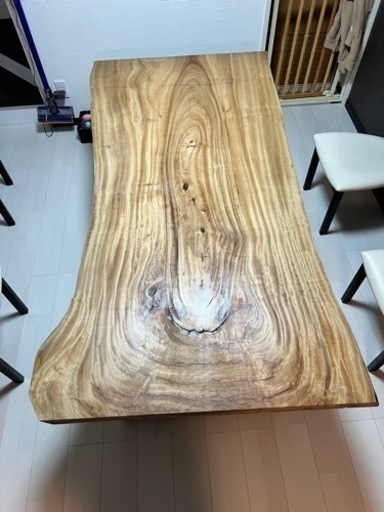 最終値下げ天然木　ダイニングテーブル　アイアン脚　美品　楠