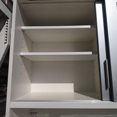 松田家具　白エナメル塗装　キッチンボード　食器棚『美品中古』W1165 　【リサイクルショップサルフ】の画像
