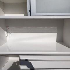 松田家具　白エナメル塗装　キッチンボード　食器棚『美品中古』W1165 　【リサイクルショップサルフ】の画像