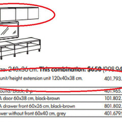 ★発送可★未使用 IKEA BESTA シャルフユニット 上部追加ユニット 120x40x38cm ◆ 401.793.12の画像
