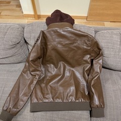 革ジャン 羊革 ジャケット 茶色の画像