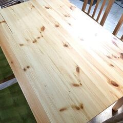 札幌近郊　送料無料　ﾀﾞｲﾆﾝｸﾞﾃｰﾌﾞﾙ　4人用　ﾅﾁｭﾗﾙ　5点ｾｯﾄ　118×75㎝の画像