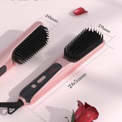 YOHOOLYO ストレートブラシ ヘアアイロン ブラシアイロン マイナスイオン 温度調節可80℃から230℃ MCH発熱 静電気防止 自動オフ機能 急速加熱 海外対応 PSE認証済 日本語説明書付きの画像