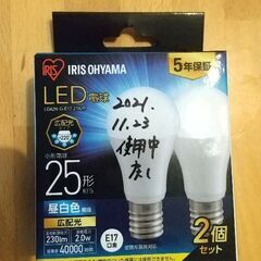LED電球  E17  25形相当  昼白色  2個セット