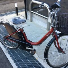 地域限定送料無料　ヤマハ　パス　新基準　子供乗せ　6AH　赤　アシスタ　ビビ　神戸市　電動自転車　