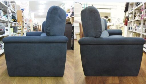  3人掛け ソファ 幅197×奥行80×高さ100㎝ 布製 ネイビー系 家具 札幌市 厚別店