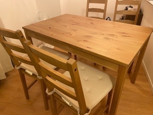 ダイニングテーブル4人用＋椅子4脚　IKEA ヨックモック