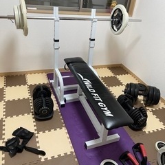 バーベル、EZバー、ジョイントマット、ベンチプレス台の画像