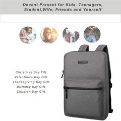cartinoeスリムなスリーブ・ケースのスタイルのラップトップバックパックリュック大学ビジネストラベルバックパックバックパックデイパック学校コンピュータカジュアルランドセルの十代の女の子のためのボーイズフィット15 15 . 6インチのラップトップ ( ダークグレー)の画像
