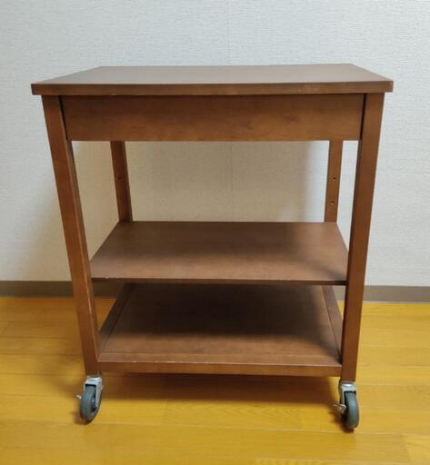 無印良品  バーチ材 キッチンワゴン ブラウン