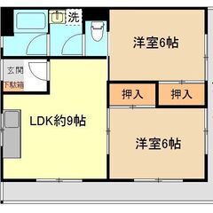 1階。　敷金・礼金無し！　上下水道料金は共益費に込み。