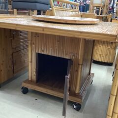 梅里竹芸 ダイニングテーブル 囲炉裏・キャスター・収納スペース付き 3