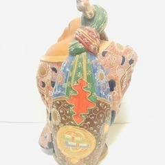 蔵出し 古美術品 骨董品 久谷 九谷焼 色絵金彩 布袋 七福神 縁起物 置物 オブジェ 陶磁器 工芸品 高さ47cmの画像