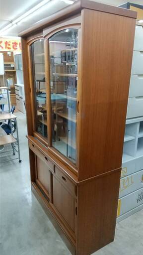 ??お値下げしました? ⭐府中家具⭐ 天然木 ナラ材 カップボード キッチンボード 食器棚 キャビネット