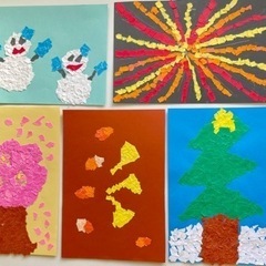 千切り絵アート　春夏秋冬　5枚セット