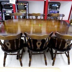 北海道/千歳市 飛騨産業 キツツキマーク ダイニングセット 6人掛け