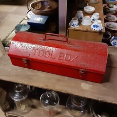 ヴィンテージ ツールボックス 工具箱 赤　/DJ-0850 階段