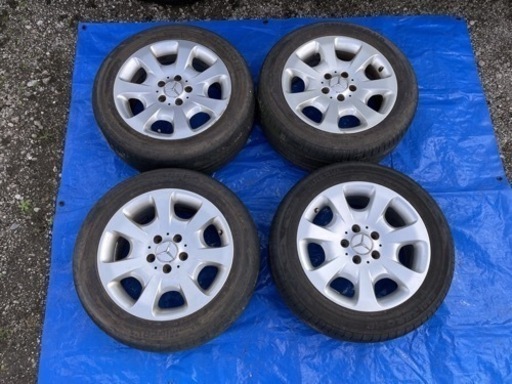 ★ベンツ Cクラス 16インチ 純正アルミホイール タイヤ付 4本★ 7J +31 PCD112 5H 205/55R16 BENZ W202 W203 W204