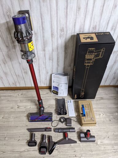 【美品】dyson ダイソン コードレス掃除機 SV12 V10 fluffy 元箱あり 付属品全揃い サイクロン式掃除機 レッド系 コードレス ハイパワー