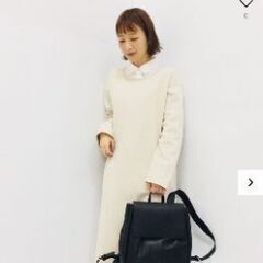 定価 2,490円 完売品 新品タグ付き GU リブAラインワンピース 長袖 ポケット付き Ｍ 即日発送の画像