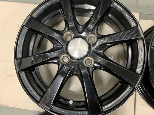 ブラックホイール★14×4.5J　4H100　＋45　軽自動車　ワゴンR　タントカスタム　ハスラー　ライフ　ムーヴ