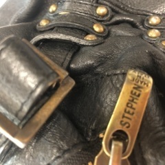 STEPHEN ステファン レザー 本革 ショルダーバッグ　黒　ブラック　本皮の画像