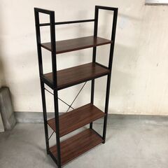 ✨🔔期間限定・特別価格🔔✨【美品】スチール&ウッド ４段シェルフ 収納 中古家具の画像