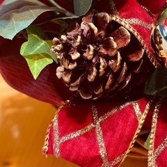 収納箱付★クリスマス★バスケット★オブジェ★ポインセチア★の画像