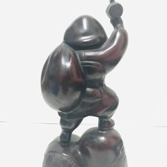 鉄鋳物製 大黒像 大黒天像 ニ俵大黒 開運 縁起物 七福神 和風置物 金属工芸 の画像