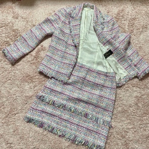 カラーリボンツイード　セットアップ　スーツ　ANAYI ジュールトゥルニエ