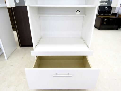 北海道/千歳市 ニトリ レンジボード  MEI LT-RE11860 ホワイト 幅60×奥行39.5×高さ118.5㎝ コンパクト キ
