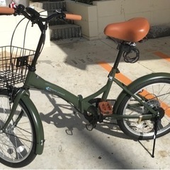 折りたたみ自転車 カゴ付 20インチの画像