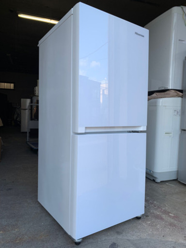 札幌市内配送無料 3ヶ月保証 美品 2019年製 ハイセンス 2ドア冷凍冷蔵庫 134L 強化ガラスドア HR-G13A-W