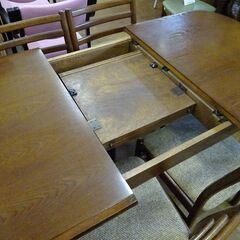日進木工　伸長式ダイニング5点セット【愛品倶楽部柏店　問い合わせ番号 152-007875 002】 の画像