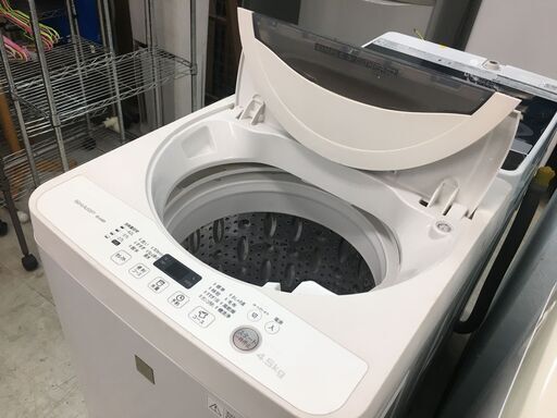 洗濯機の分解クリーニング行っています！配送設置込み！シャープ4.5K洗濯機　2017年製　分解クリーニング済み！！